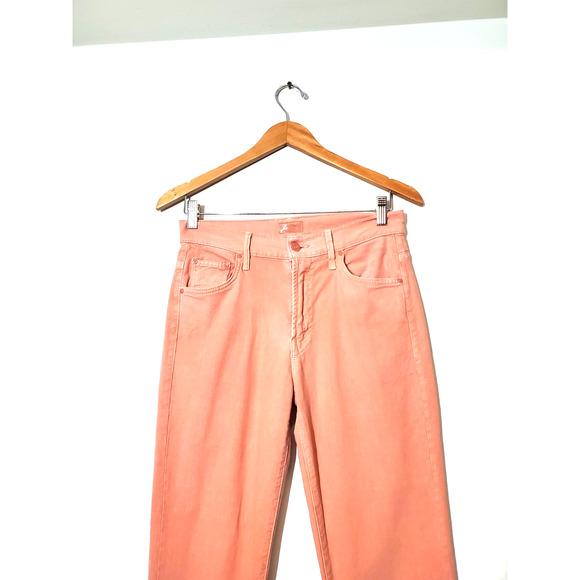 MOTHER The Insider Ankle Fray Jeans 28 Terracotta Crop Flare Bootcut - Picture 5 of 16